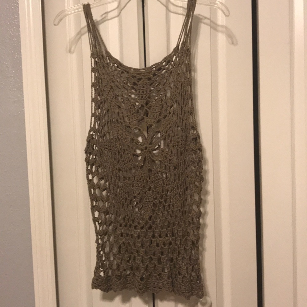 NWOT Crochet Knit Sweater Tank. Size L